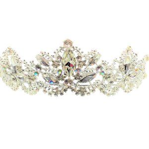 Wedding Tiara Australian Crystal Silver Tone NEW
